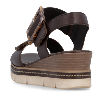 Remonte D2L53-25 Moro Brown F 1/2 Fit Sandals with Slingback Strap