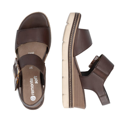 Remonte D2L53-25 Moro Brown F 1/2 Fit Sandals with Slingback Strap