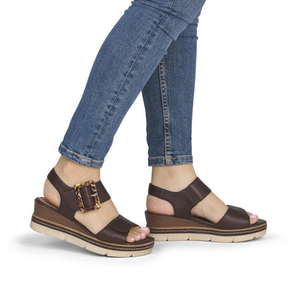 Remonte D2L53-25 Moro Brown F 1/2 Fit Sandals with Slingback Strap
