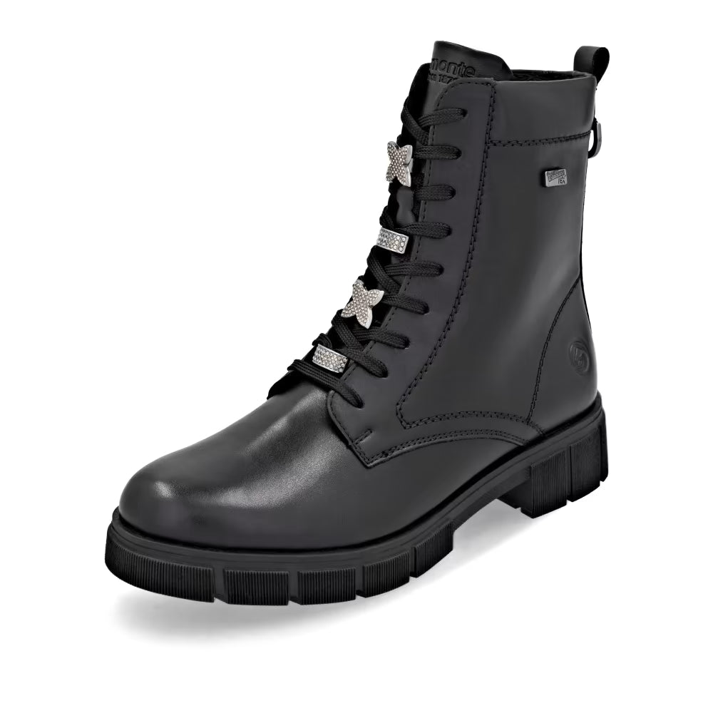 Remonte TEX D2S73-00 Black Lace Ankle Boots
