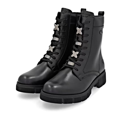 Remonte TEX D2S73-00 Black Lace Ankle Boots
