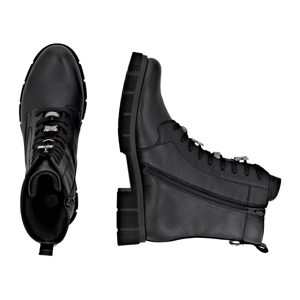 Remonte TEX D2S73-00 Black Lace Ankle Boots