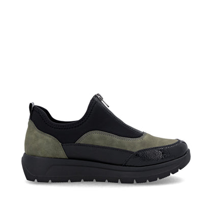 Remonte D2V01-03 Green & Black Combi Front Zip Sneakers
