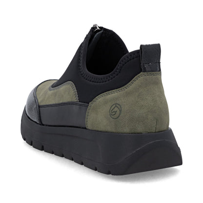 Remonte D2V01-03 Green & Black Combi Front Zip Sneakers