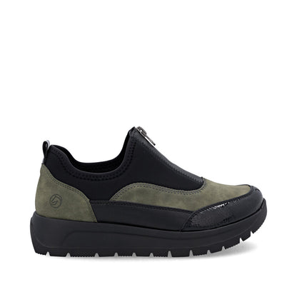Remonte D2V01-03 Green & Black Combi Front Zip Sneakers