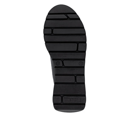 Remonte D2V01-04 Black Front Zip Sneakers with Leopard Print Heel