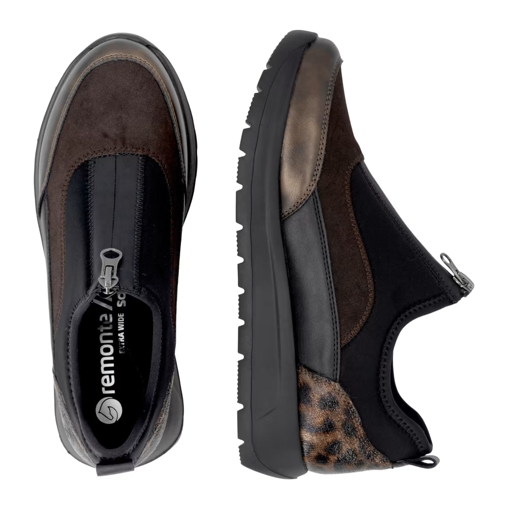 Remonte D2V01-05 Antique Bronze & Black H Fit Sneakers
