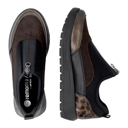 Remonte D2V01-05 Antique Bronze & Black H Fit Sneakers