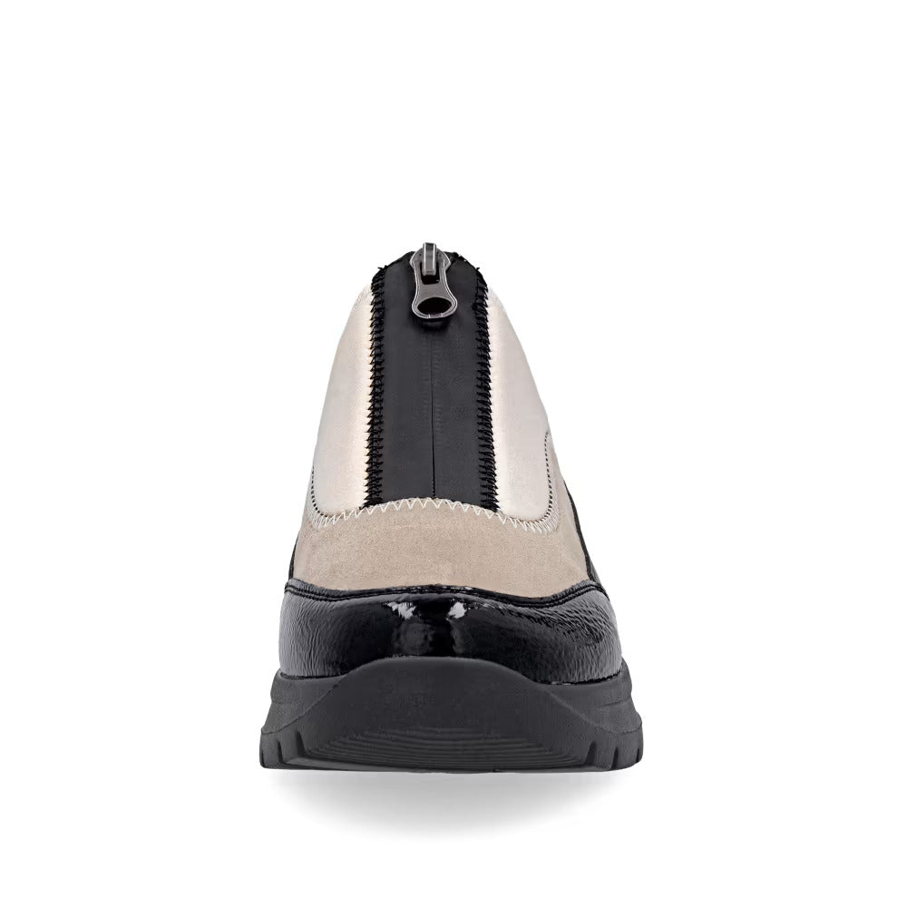 Remonte D2V01-60 Beige, Black & Pearl Combi Front Zip Shoes