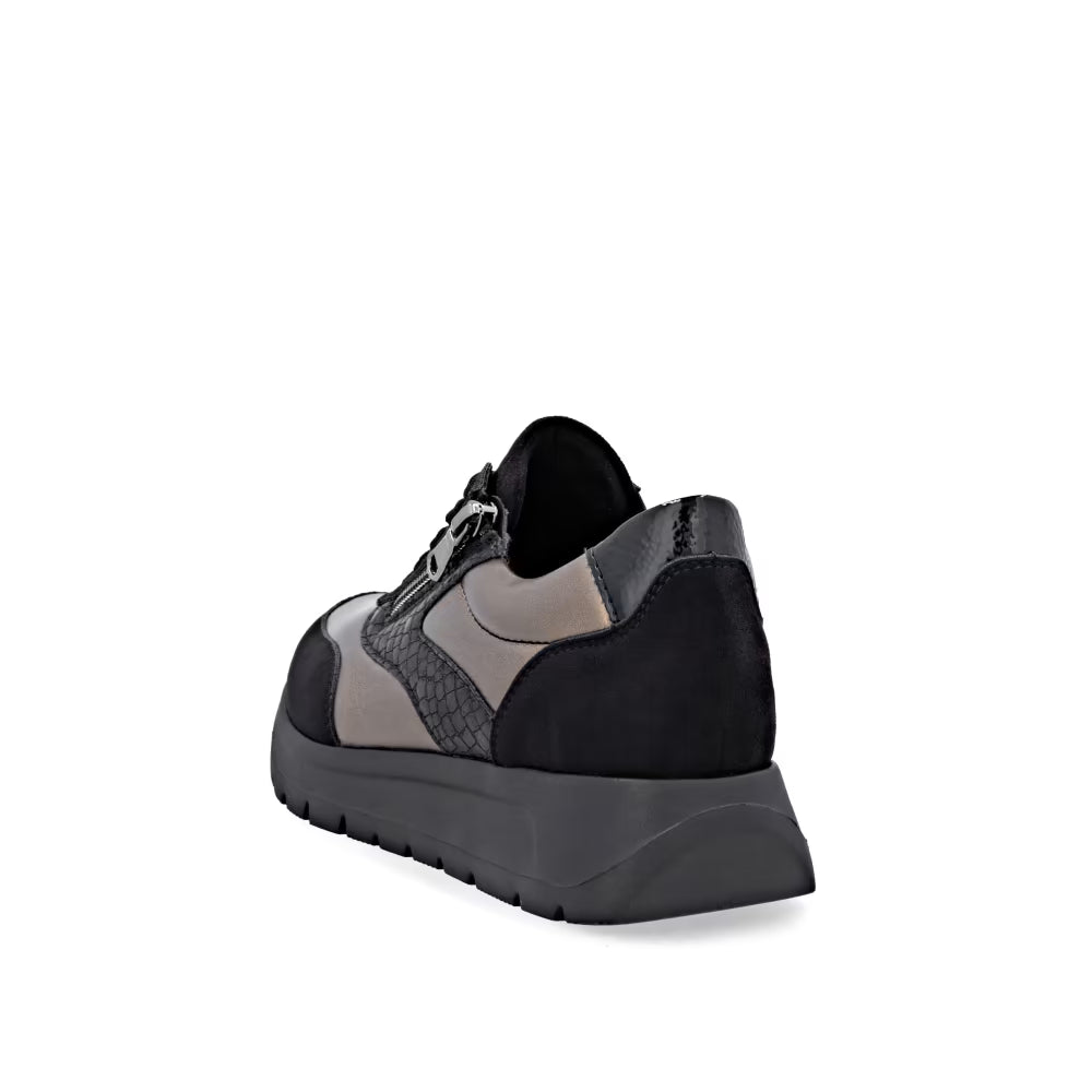 Remonte D2V02-04 Black & Bronze Combi Sneakers with Zip