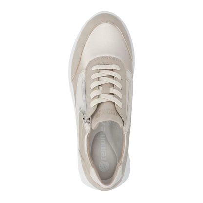 Remonte D2V02-62 Ginger Beige, Pearl & Pale Gold H Fit Trainers with Zip