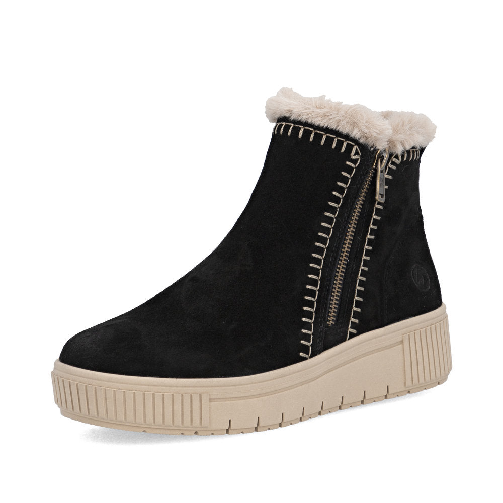 Remonte D3B70-03 Black & Beige Warm Boots