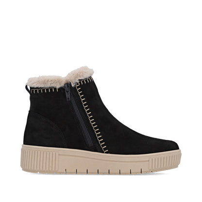 Remonte D3B70-03 Black & Beige Warm Boots