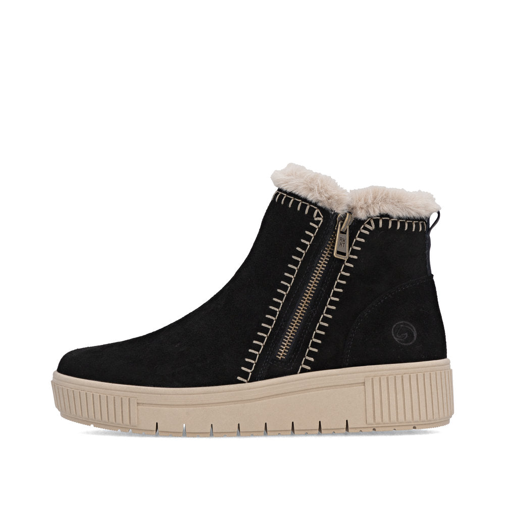Remonte D3B70-03 Black & Beige Warm Boots
