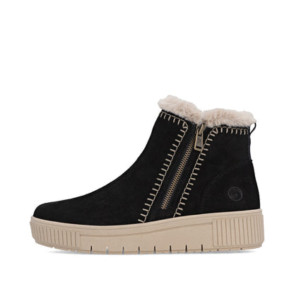 Remonte D3B70-03 Black & Beige Warm Boots