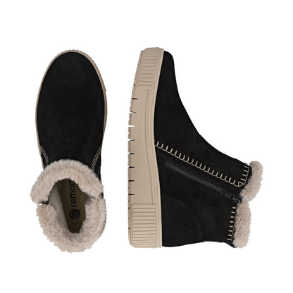 Remonte D3B70-03 Black & Beige Warm Boots