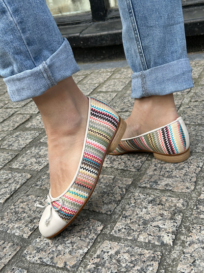 Gabor 85.102.41 Multicolour & Cream Combi F Fit Slip On Pumps