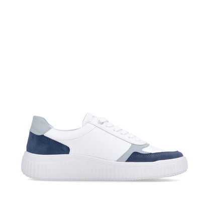 Remonte D3E05-80 Jeans Blue & White H Fit Trainers with Zip
