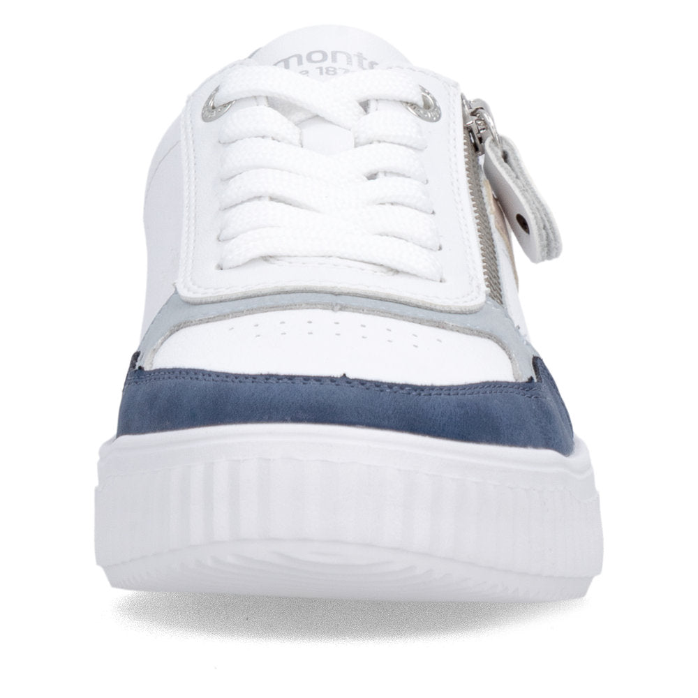 Remonte D3E05-80 Jeans Blue & White H Fit Trainers with Zip