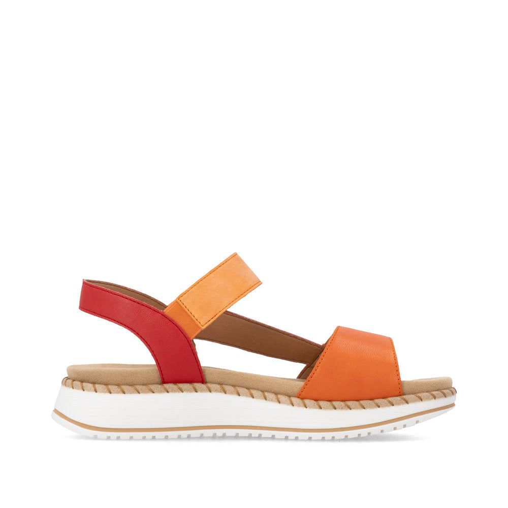 Remonte D3J50-38 Magenta & Orange F 1/2 Fit Velcro Sandals with Slingback Strap