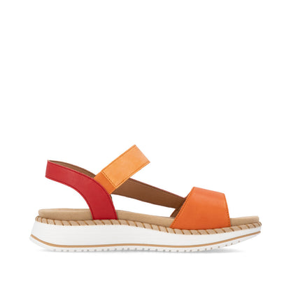 Remonte D3J50-38 Magenta & Orange F 1/2 Fit Velcro Sandals with Slingback Strap
