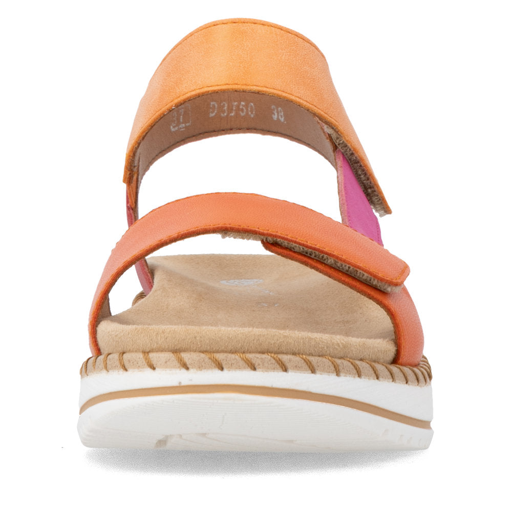 Remonte D3J50-38 Magenta & Orange F 1/2 Fit Velcro Sandals with Slingback Strap