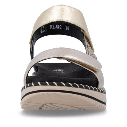 Remonte D3J50-90 Light Brass, Brown, Light Gold & Black F 1/2 Fit Velcro Sandals with Slingback Strap