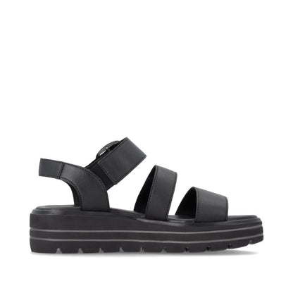 Remonte D3N50-00 Black F 1/2 Fit Sandals with Slingback Strap