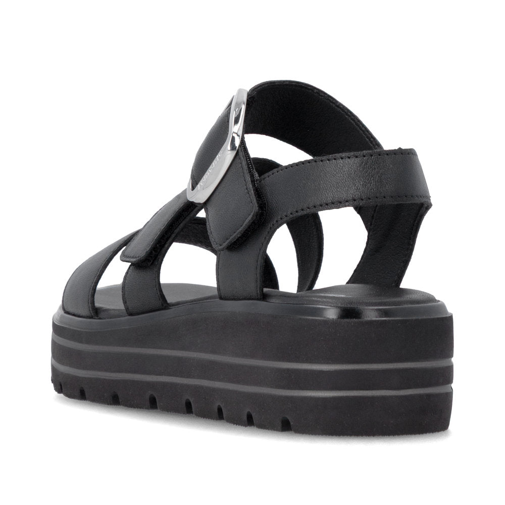 Remonte D3N50-00 Black F 1/2 Fit Sandals with Slingback Strap