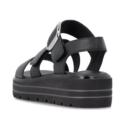 Remonte D3N50-00 Black F 1/2 Fit Sandals with Slingback Strap