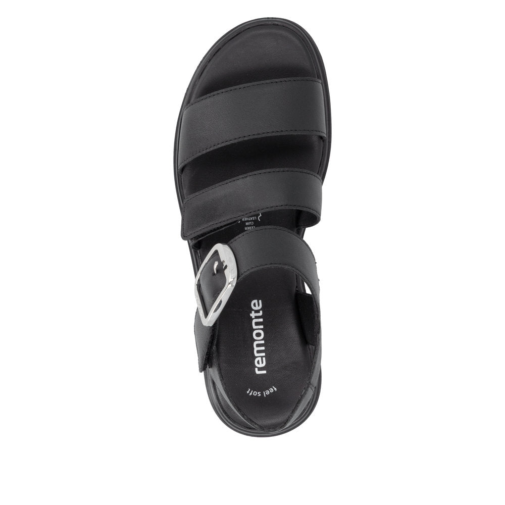 Remonte D3N50-00 Black F 1/2 Fit Sandals with Slingback Strap