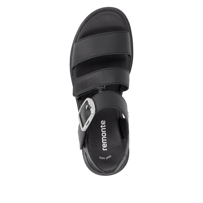 Remonte D3N50-00 Black F 1/2 Fit Sandals with Slingback Strap