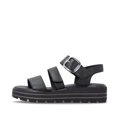 Remonte D3N50-00 Black F 1/2 Fit Sandals with Slingback Strap