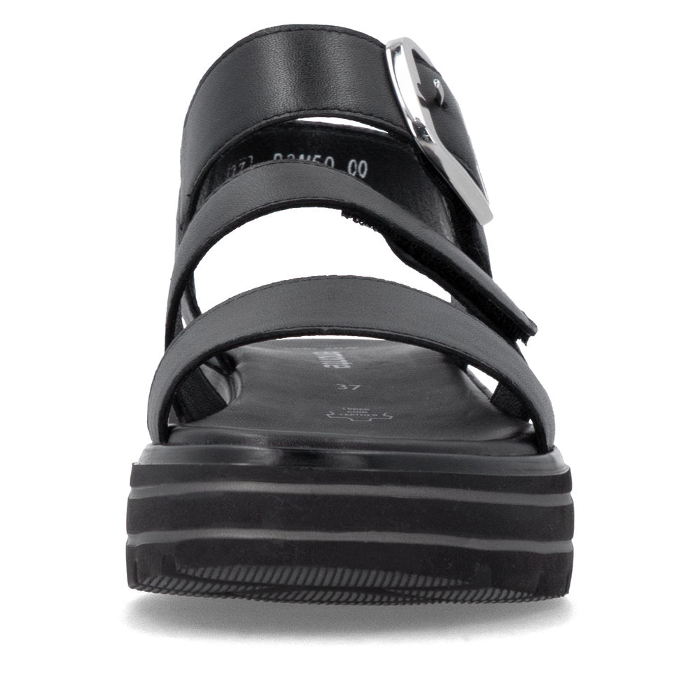 Remonte D3N50-00 Black F 1/2 Fit Sandals with Slingback Strap