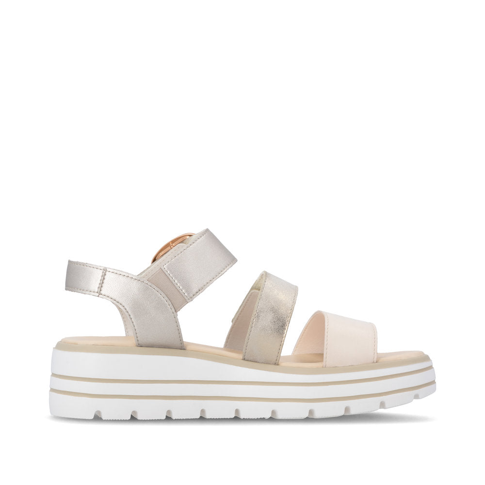 Remonte D3N50-90 Pale Gold Mix F 1/2 Fit Sandals with Slingback Strap