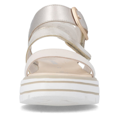 Remonte D3N50-90 Pale Gold Mix F 1/2 Fit Sandals with Slingback Strap