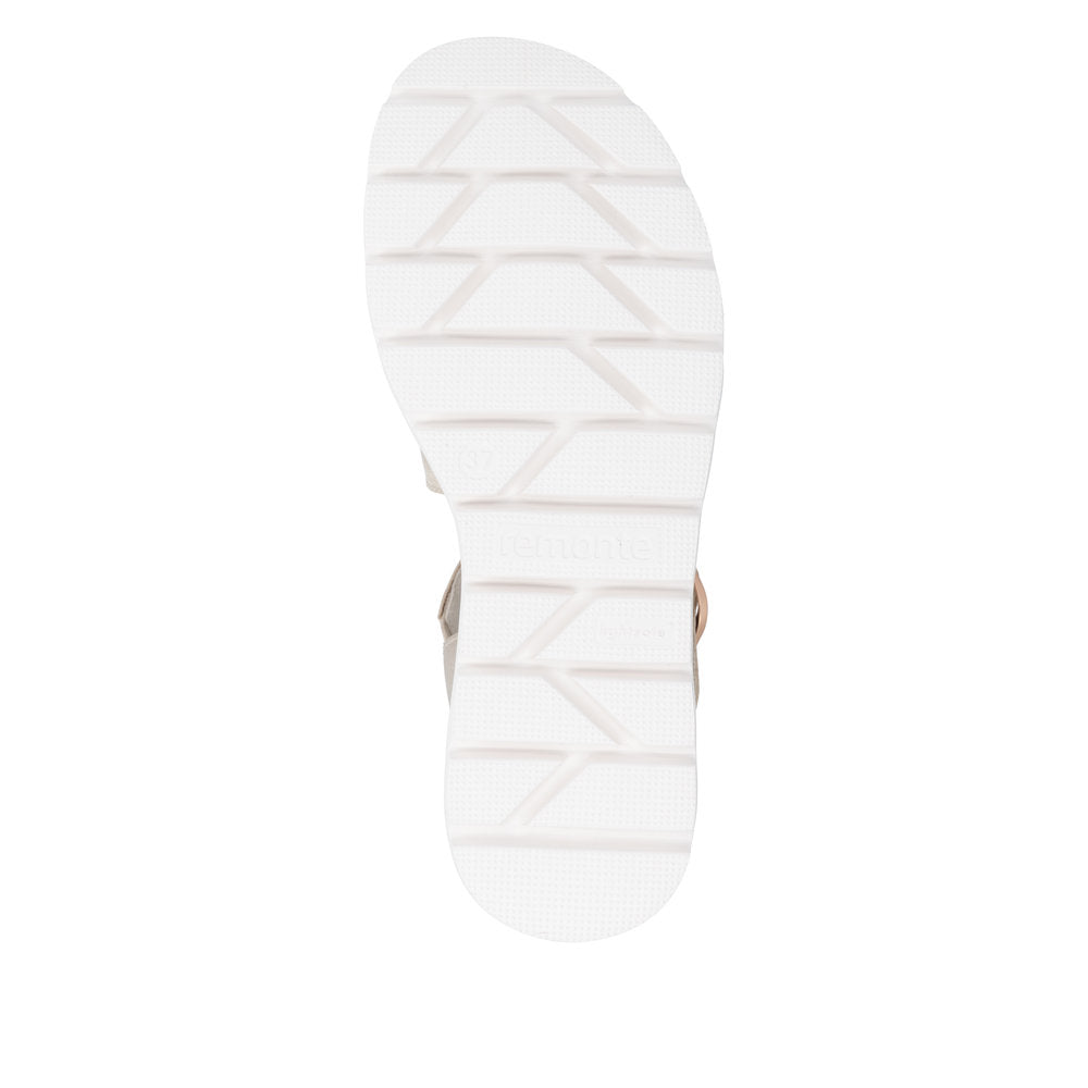 Remonte D3N50-90 Pale Gold Mix F 1/2 Fit Sandals with Slingback Strap