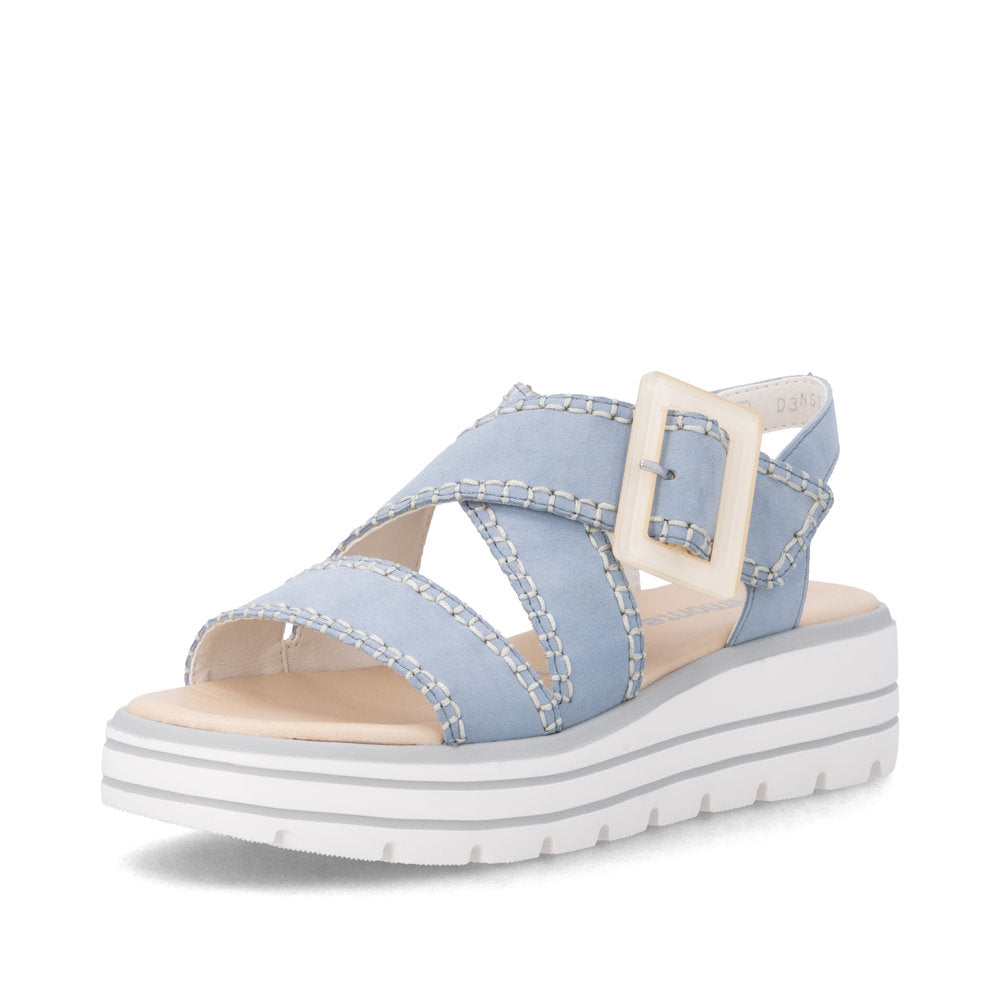 Remonte D3N51-10 Aqua Blue F 1/2 Fit Sandals with Slingback Strap