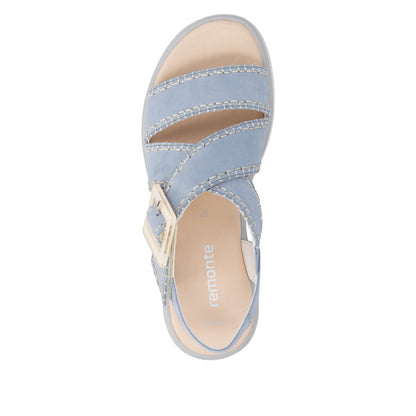 Remonte D3N51-10 Aqua Blue F 1/2 Fit Sandals with Slingback Strap