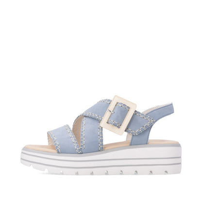 Remonte D3N51-10 Aqua Blue F 1/2 Fit Sandals with Slingback Strap