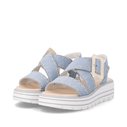 Remonte D3N51-10 Aqua Blue F 1/2 Fit Sandals with Slingback Strap