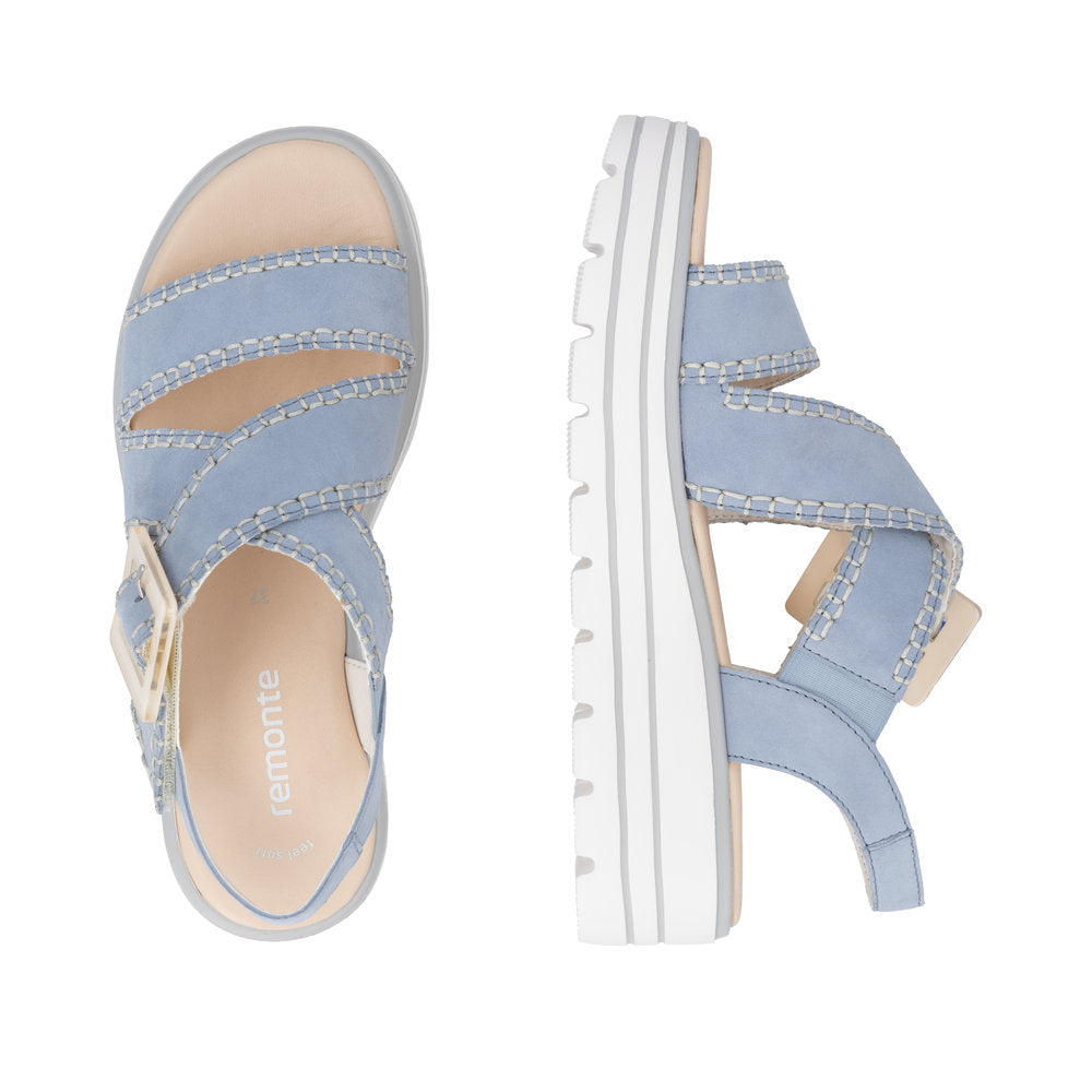 Remonte D3N51-10 Aqua Blue F 1/2 Fit Sandals with Slingback Strap