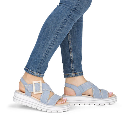 Remonte D3N51-10 Aqua Blue F 1/2 Fit Sandals with Slingback Strap