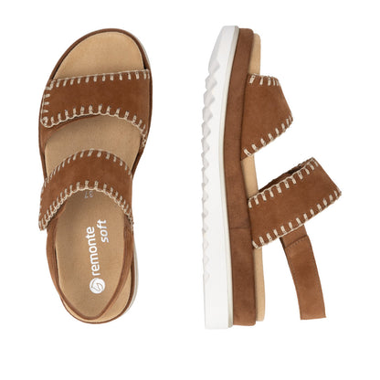 Remonte D3P50-22 Brown F 1/2 Fit Sandals with Slingback Strap