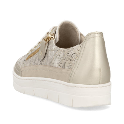 Remonte D5826-91 Light Gold/Cream Trainers with Zip