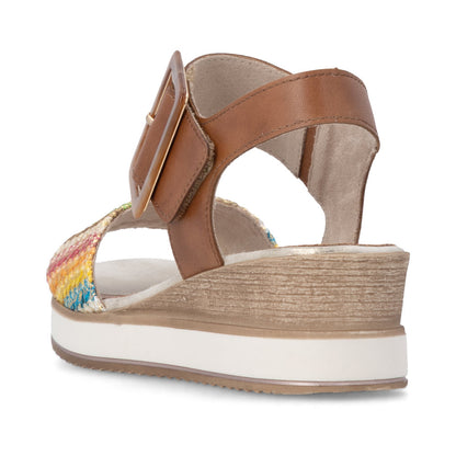 Remonte D6453-22 Brown Gold Multi F 1/2 Fit Sandals with Slingback Strap