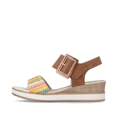 Remonte D6453-22 Brown Gold Multi F 1/2 Fit Sandals with Slingback Strap