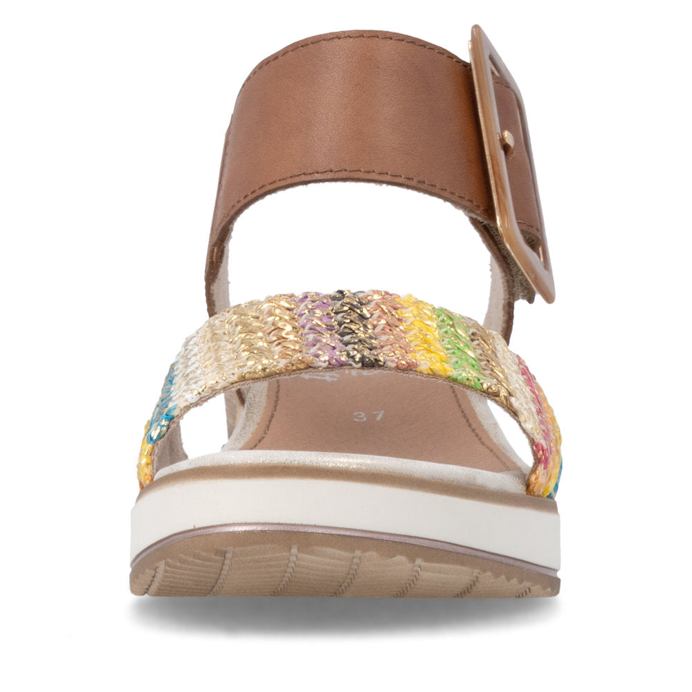Remonte D6453-22 Brown Gold Multi F 1/2 Fit Sandals with Slingback Strap