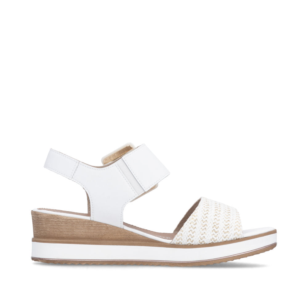 Remonte D6453-81 White & Gold F 1/2 Fit Sandals with Slingback Strap