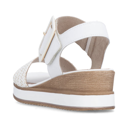 Remonte D6453-81 White & Gold F 1/2 Fit Sandals with Slingback Strap